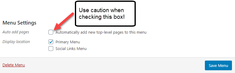 Adding a menu to your site